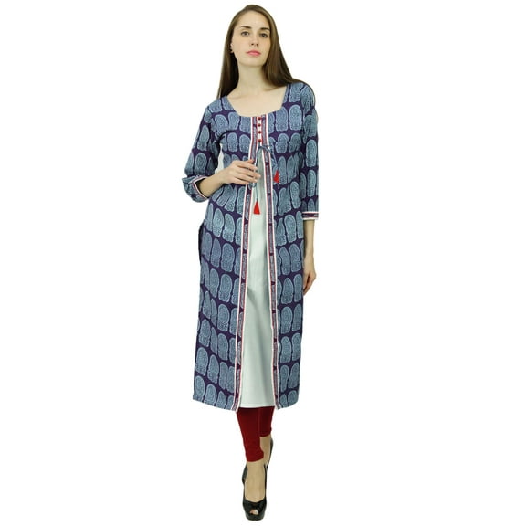 Phagun Block Pattern Cotton Designer Kurta Ethnic Top Tunic Dress Kurti