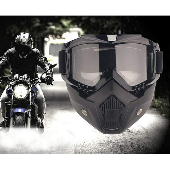 Jinsinto Motocross Mask with Detachable Goggles and Mouth Filter, for Vintage Style Helmets
