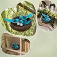 thumbnail image 6 of Artificial Sparrow Nest Set, 2 Clip On Birds with Rattan Nest and Faux Eggs, Realistic Feathered Ornaments for Tree and Wreath - Blue, 6 of 6