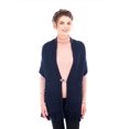 thumbnail image 4 of SAOL 100% Merino Wool Shawl/Poncho Sweater/Open Cardigan/Wool Cape with Pockets with Fringe Trim and Trinity Knot Button, 4 of 5