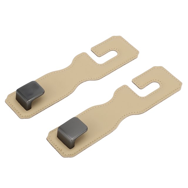 Ofertas Únicas 2 Pcs Gancho Universal para Reposacabezas de Asiento de Automóvil para Bolsos y Mochilas Beige 6.50"x1.73"