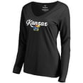 thumbnail image 2 of Women's Black Kansas Jayhawks Freehand Long Sleeve T-Shirt, 2 of 3