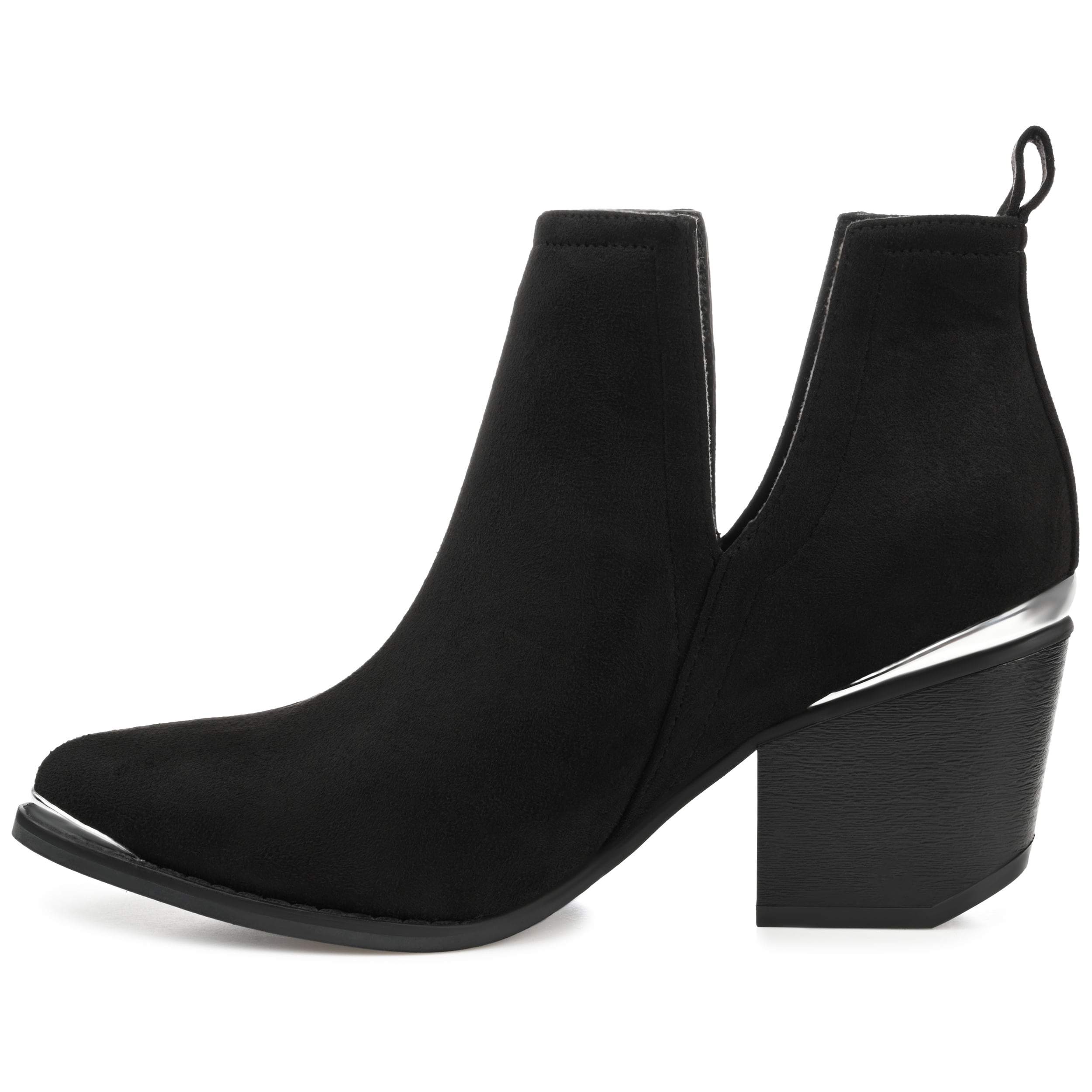 Journee Womens Issla Pull On Stacked Heel Booties, Widths Available