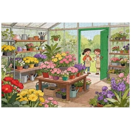 1000 Piece Jigsaw Puzzles for Adults Cozy Flower Shop with Funny Puzzles for Adults Fun and Challenging Puzzle for Family Time Relaxing Gift for Adults and Seniors 30 x 20 in