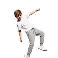 thumbnail image 4 of SJLDQY Boys Joggers Elastic Drawstring Waist Straight Leg Sweatpants Solid Color Casual Trousers, 4 of 5