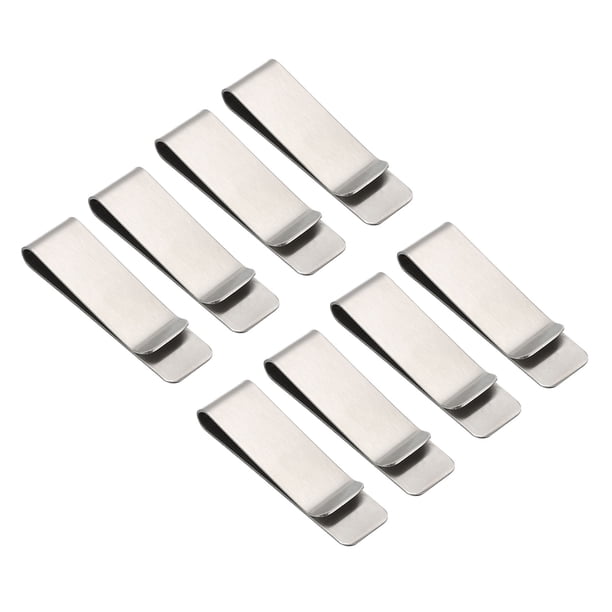 Clip para bolígrafo, clips de billetera duraderos de acero inoxidable para cuadernos, paquete de 8 en color plateado
