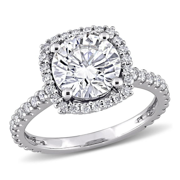 Everly Women's Created Moissanite 10K White Gold Engagement Ring