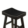 thumbnail image 4 of Casy 30 Inch Bar Height Stool- Saddle Seat- Black Rubberwood- Set of 2, 4 of 6