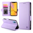 thumbnail image 2 of Designed for iPhone XR Wallet Case, with Card Slots Strong Magnetic Closure PU Leather Flip Fold Shockproof Kickstand Durable Purse Flip Case for iPhone XR - Purple, 2 of 7