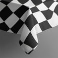 thumbnail image 5 of Black and White Wavy Checkerboard Pattern Square Tablecloth,Waterproof Square Table Cover,Wipeable Spillproof Washable Table Cover for Home Kitchen Party Decor 60"x60"(152x152cm), 5 of 6
