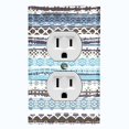 thumbnail image 1 of Metal Light Switch Plate Cover Ethnic Aztec Tribal Art Pattern Blue SFR060, 1 of 13