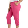 thumbnail image 6 of Tdoqot Womens Plus Size Capris with Pockets- Slim Leg High Rise Casual Elastic Waist Summer Pants Pink Size 3XL, 6 of 8