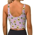 thumbnail image 3 of Fotbe Different Avocados Pattern Womens' Sports Bra Longline Wirefree Padded with Medium Support Sports Moisture-Wicking Workou Vest,Tank Top-Small, 3 of 9