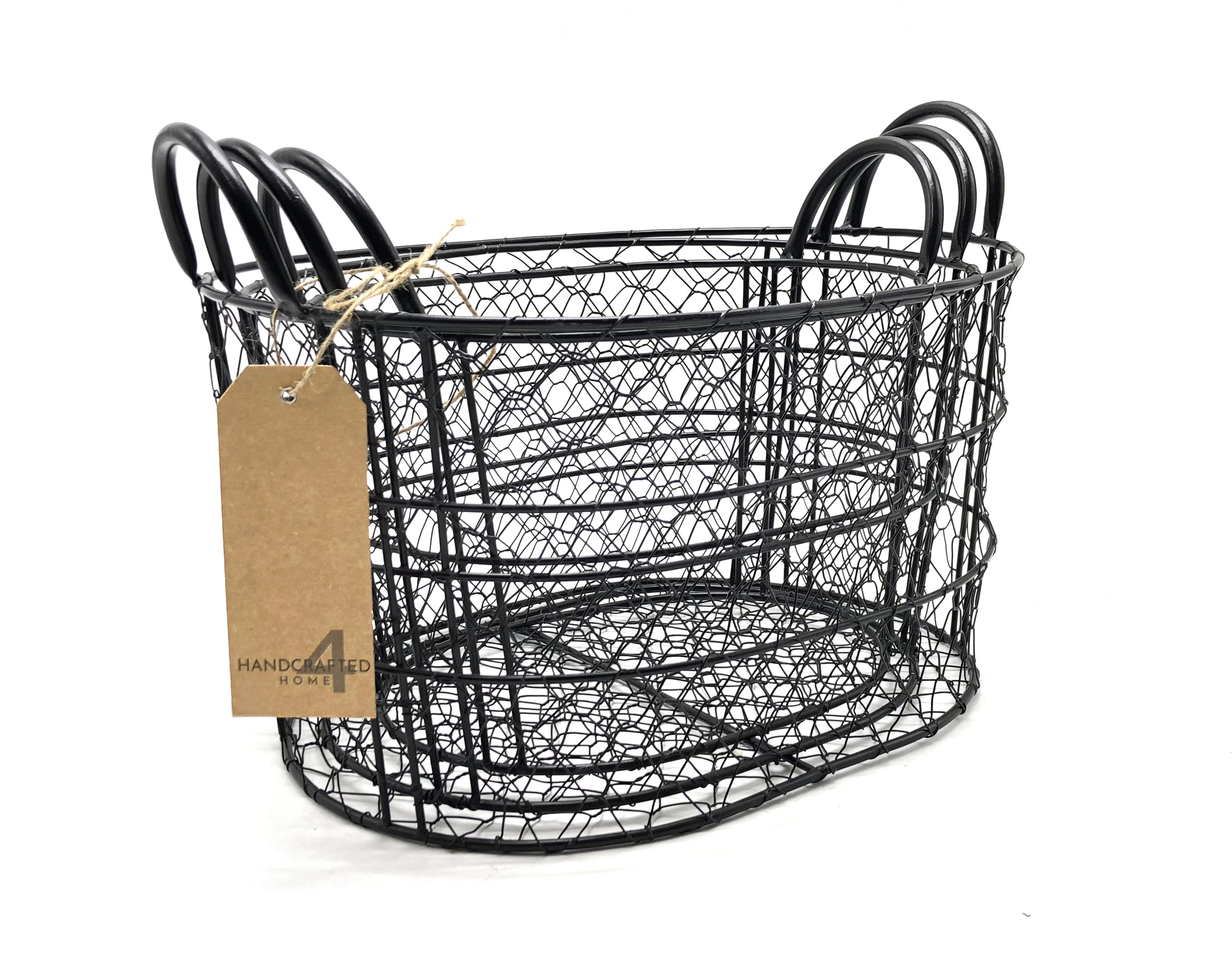 by Handcrafted 4 Home Set of 4 Geometric Metal Nested Baskets 
