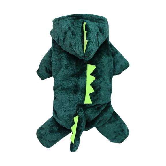 Pet Dinosaur Costume, Dark Green Spikes Design, XXL Size for Small Medium Dogs and Cats, Soft Plush Hooded Outfit for Halloween Cosplay Holiday Photo Shoot, 1 Piece Pet Apparel