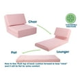 Your Zone Ultra Soft Suede 3 Position Convertible Flip Chair, Blush