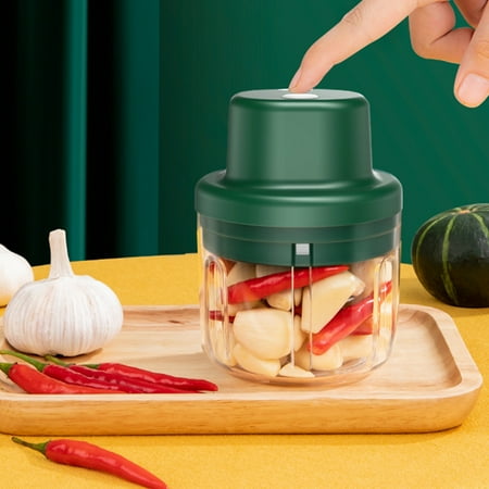 

300ML Electric Garlic Mincer USB Charging Garlic Chopper Portable Mini Food Processor with Stainless Steel Blade Wireless Garlic Masher Food Chopper Kitchen Tool for Meat Vegetable
