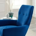 thumbnail image 3 of Armchair Accent Tufted Chair, Blue Navy, Velvet, Modern Contemporary, Mid Century Living Hotel Lounge Cafe Lobby, 3 of 8