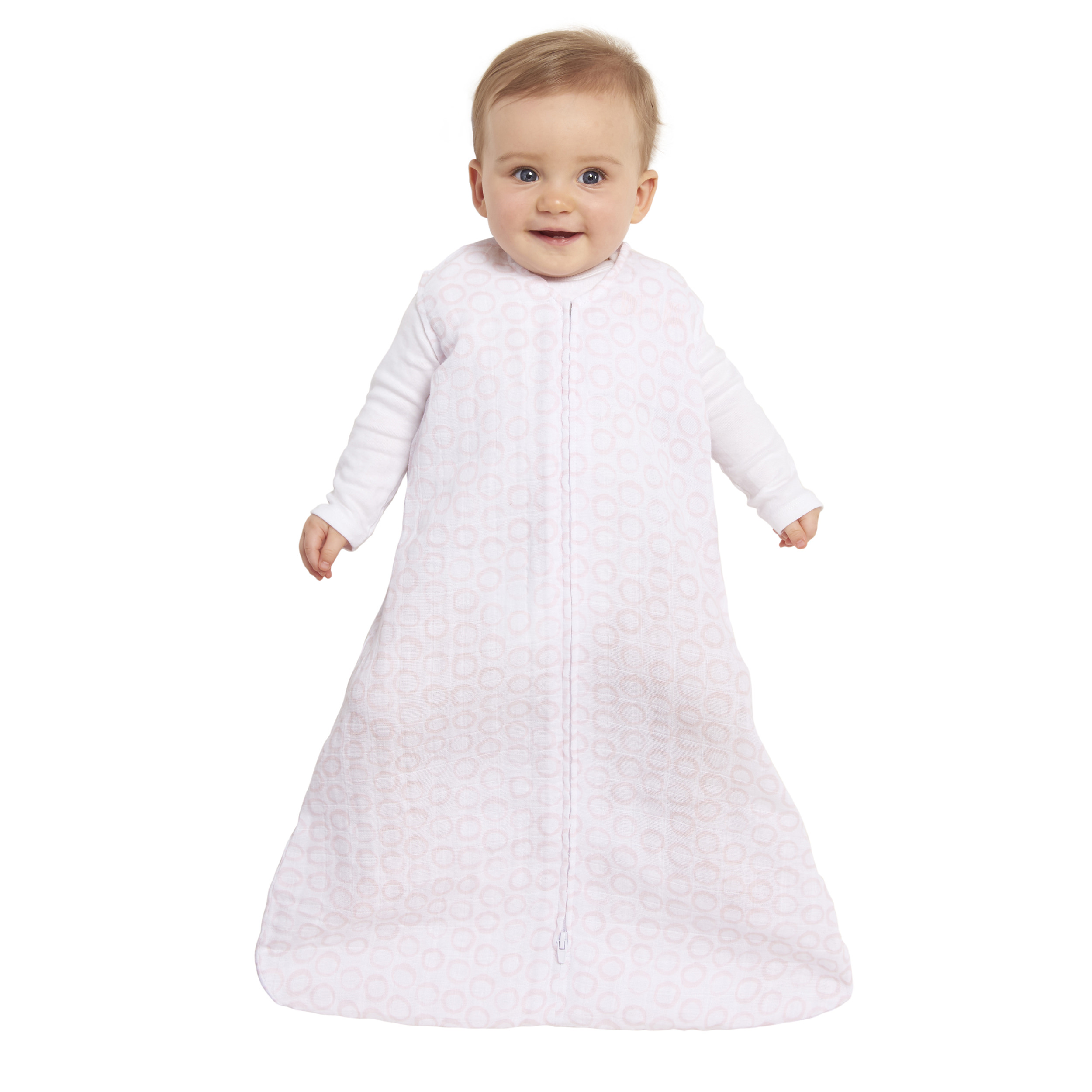 HALO SleepSack Wearable Blanket, 100 Cotton Muslin, Circles Pink
