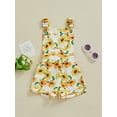 thumbnail image 2 of Gureui Baby Girl Summer Overalls Sleeveless Square Neck Sunflower Print Jumpsuit Shorts Kids Rompers, 2 of 9
