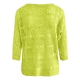 thumbnail image 4 of XIAOCHA Womens Crochet Knit Tops Off Shoulder 3/4 Sleeve Loose Fit Lightweight Beach Cover Up Sweaters, 4 of 4