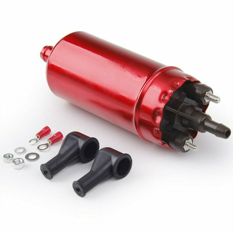 12V Universal Inline High Pressure Fuel Pump Installation Kit Replacement 0580464070, Size: 6.2*5.9*2.36, Red 10103098