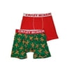 Mens 2-Pack Green Red Gingerbread Man Ninja Christmas Underwear Boxer Briefs