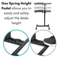thumbnail image 4 of 30" Height Adjustable Mobile Laptop Desk with Tilting Top - Rolling Standing Desk - Portable Workstation for Office, Classroom, Home - Movable Four Wheels - Adjusts 29" to 40" Tall-Black, 4 of 9