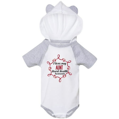 

Inktastic I Love My Aunt Heart Health Awareness Gift Baby Boy or Baby Girl Bodysuit