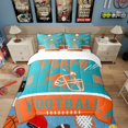 thumbnail image 2 of Erosebridal Sports Bed in a Bag Full size Teens, American Football Bed Set, Blue Orange, Miami, Ultra Soft 7 Pieces, 2 of 5