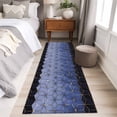 thumbnail image 4 of Blue Geometric 2'x6' Runner Rugs for Hallway Kitchen Bedside Non Slip Washable, Ombre Modern Abstract Art Entryway Rug Runners with Rubber Backing, Long Carpet Runner for Laundry Room, 4 of 8