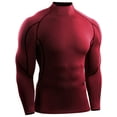 thumbnail image 3 of Cadmus Men's 3 Pack Athletic Compression Shirt Workout Long Sleeve Shirt Running Shirts , Black + Grey+ Red, 3 of 8