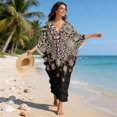 thumbnail image 6 of DISNIMO Kaftan Dresses for Women Boho Mandala Flower Print V-Neck Batwing Sleeve Swimsuit Cover Up Plus Size Caftan Dress Beach Cover Up Loose Fit Bathing Suit Coverups, 6 of 7
