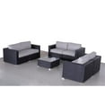 thumbnail image 2 of Living Source International 7-Piece Modern Rattan Sofa Set with Cushions - Black, 2 of 4