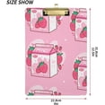 thumbnail image 3 of 12.5"x9" Strawberry Milk Clipboards, Standard A4 Letter Size Nursing Clipboard with Low Profile Metal Clip Decorative Clip Board for Office Supplies,Silver, 3 of 7