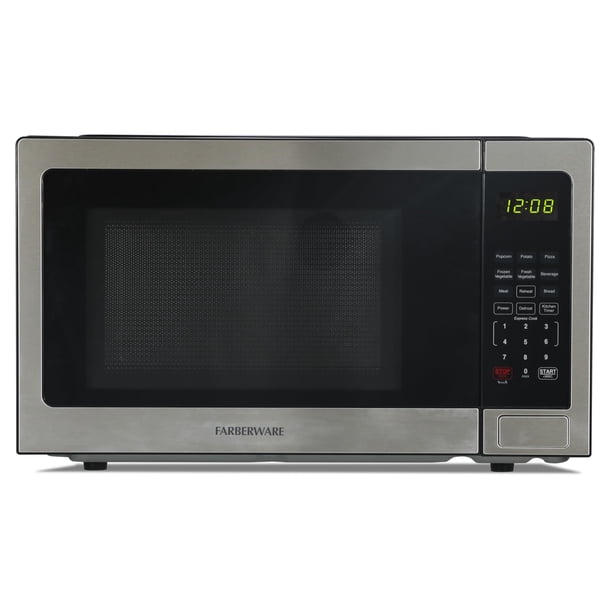 Horno microondas Farberware de acero inoxidable de 1.1 pies cúbicos y 1000 W de potencia