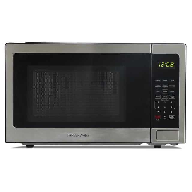 Horno microondas Farberware de acero inoxidable de 1.1 pies cúbicos y 1000 W de potencia