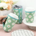 thumbnail image 3 of 3 Pack Reusable Iced Coffee Sleeves for Iced Coffee Cups or Drinks Reusable Neoprene Insulated Sleeves for Hot and Cold Drinks(Green Daisy), 3 of 7