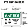 thumbnail image 2 of (2 Pack) Shower And Eyewash Do Not Block With Symbol OSHA Safety First Sign, 2 of 7