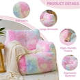 thumbnail image 4 of Recaceik Bean Bag Chair, 37" Rainbow Giant BeanBags, Faux Fur Cover & Sponge Filling, Comfy Chair with Armrest for Bedroom, Dorm, Apartment, 4 of 10