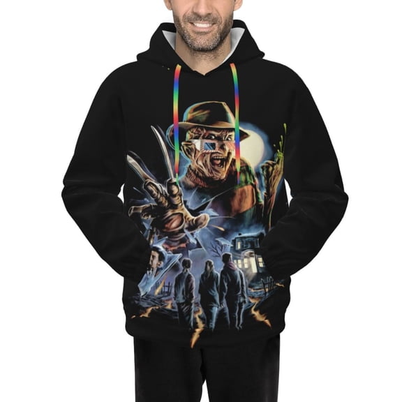 Freddy Krueger Men's Hoodie Novelty Pattern Adult Hooded Sweatshirts Casual Unisex Pullover for Women Youth