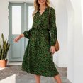 thumbnail image 2 of Vestido de manga larga de longitud media, vestido de leopardo con cuello alto y estampado de leopardo, vestido de manga larga para mujer, vestido de manga larga con tecnología avanzada, 2 of 6