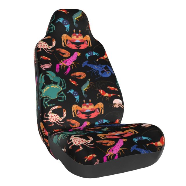 Wukai Animals Under Water Full Set Car Seat Covers with Soft Padding Universal Auto Front Seats Protector and Cushion Mat