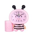 thumbnail image 1 of Despertador con diseño de abeja con dibujos animados para niños, plástico rosa, 1 of 2