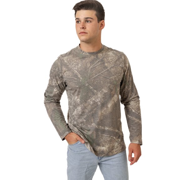Realtree Men's Camo Long Sleeve Tri-Blend Shirt | Ultra-Soft Hunting Tee for Outdoors | Limited Edition