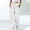 White women harem pants with pockets a1, variant on Women Harem Elastic Waist Trousers with Pockets Polka Dot Casual Loose Long Pants Travel Beach Summer Lounge Palazzo, White S