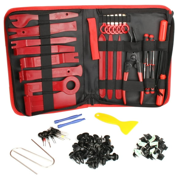 Trim Removal Tool 120Pcs Car Panel Door Audio Removal Tool Kit Auto Clip Pliers Fastener Remover Pry Tool Set With Storage Bag