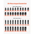 thumbnail image 4 of VEVOR 1/2 in Drive Impact Socket Set, 39 Piece, 6 Point Deep & Shallow Impact Sockets, Metric 9 to 30 mm, Cr-V Steel High Durability, with Universal Joint, Dual Size Markings,Heavy Duty Carrying Case, 4 of 9