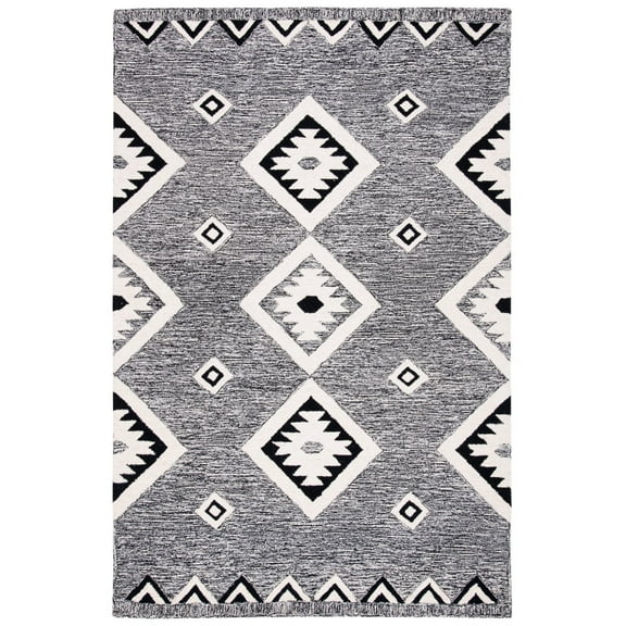 SAFAVIEH Aspen Jayna Geometric Area Rug, Black/Ivory, 10' x 14'