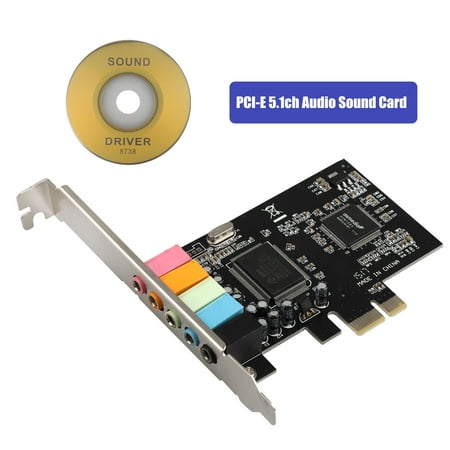 TSV PCIe Sound Card, 5.1 Internal Sound Card for PC Windows 10 with Low Profile Bracket, 3D Stereo PCI-e Audio Card, CMI8738 Chip 32/64 Bit Sound Card PCI Express (Best Low Profile Sound Card)